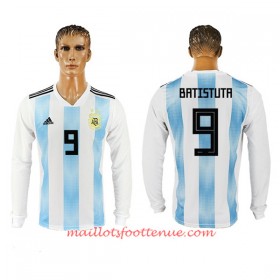 Maillot/Tenue Argentine Batistuta 9 Domicile Coupe du monde 2018 Manche Longue